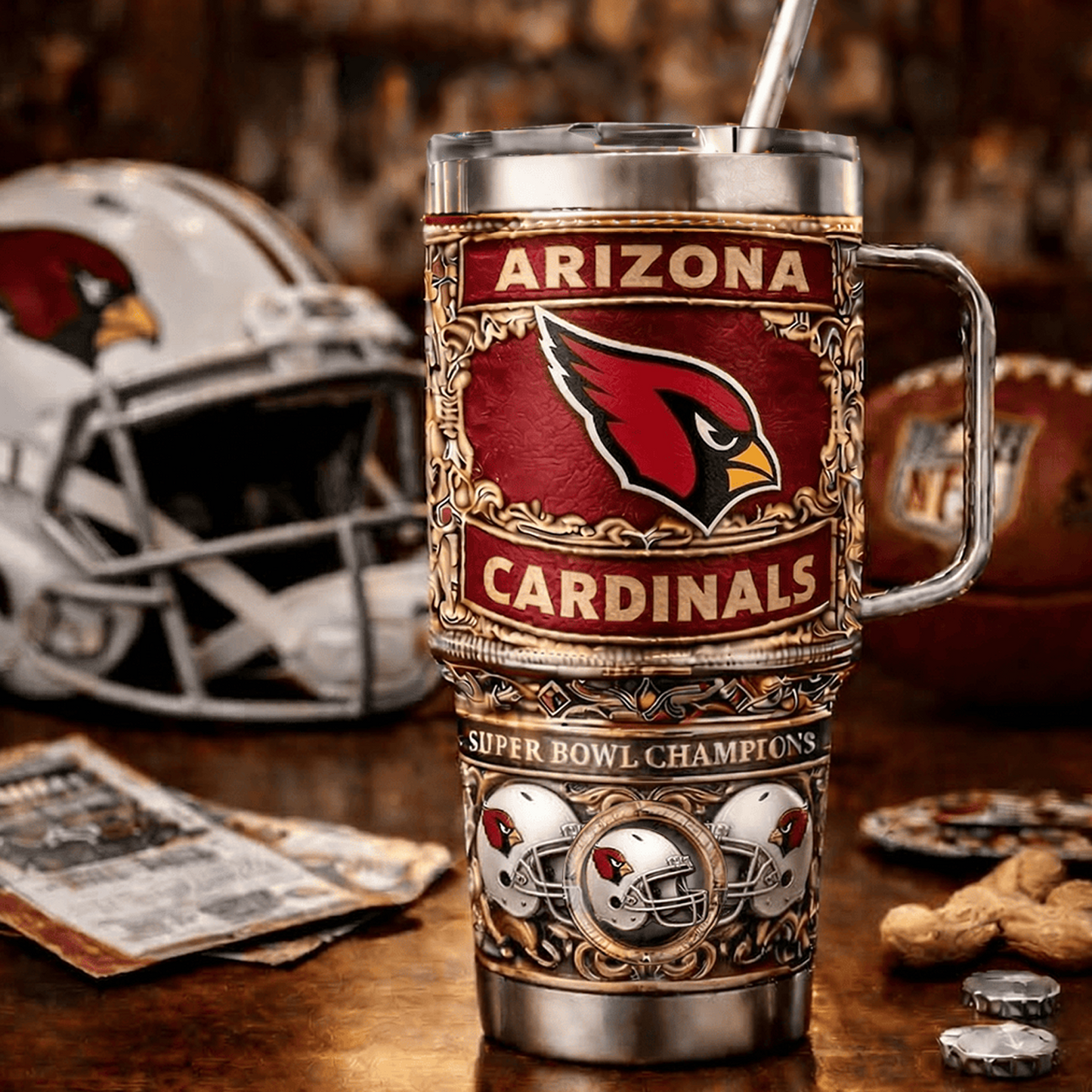 ARI x NFL 40oz Insulated Tumbler With Handle – Premium Fan Edition 0605 DatND DVT