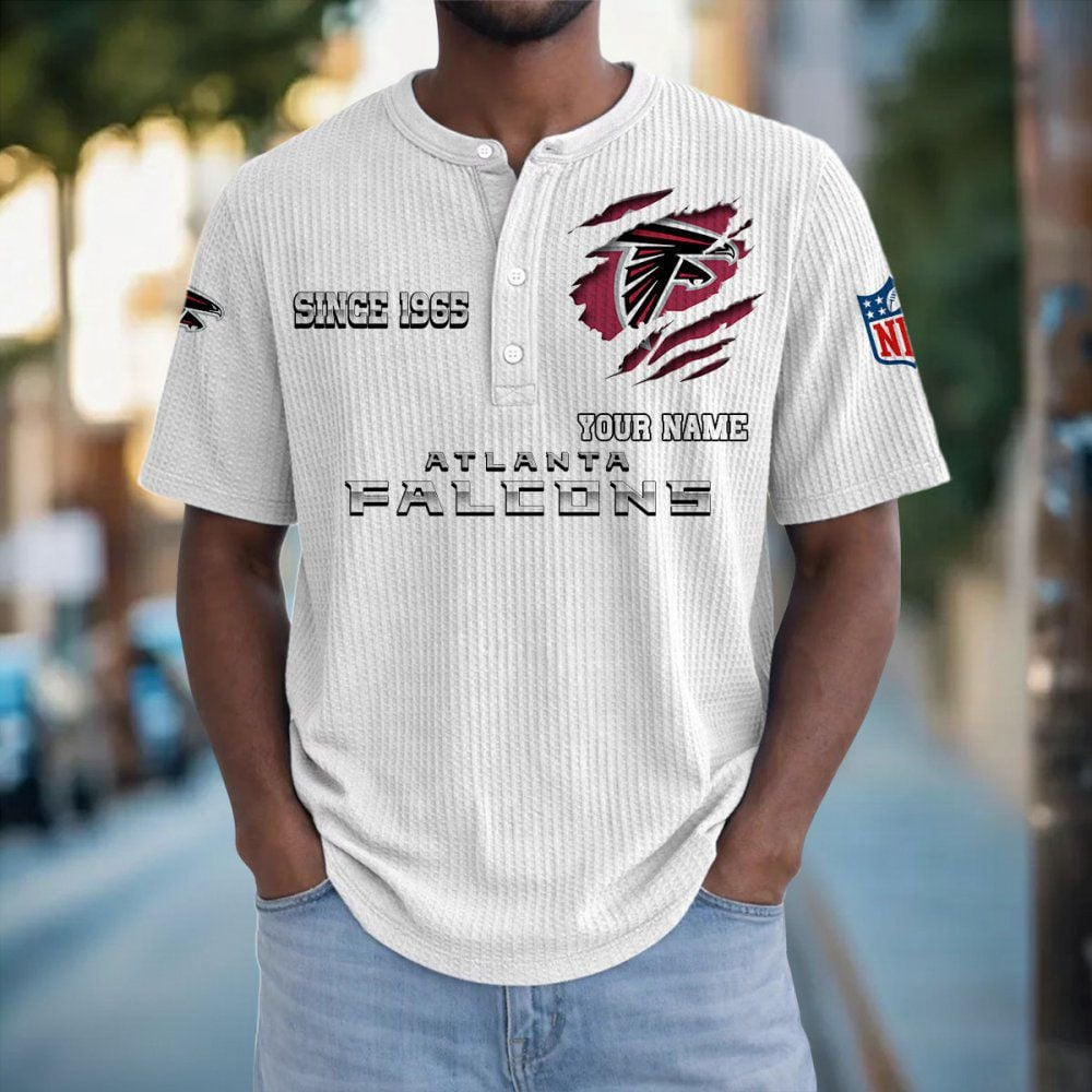 ATL x NFL Crew Neck Button Henley Tshirt 0405 DatND DVT