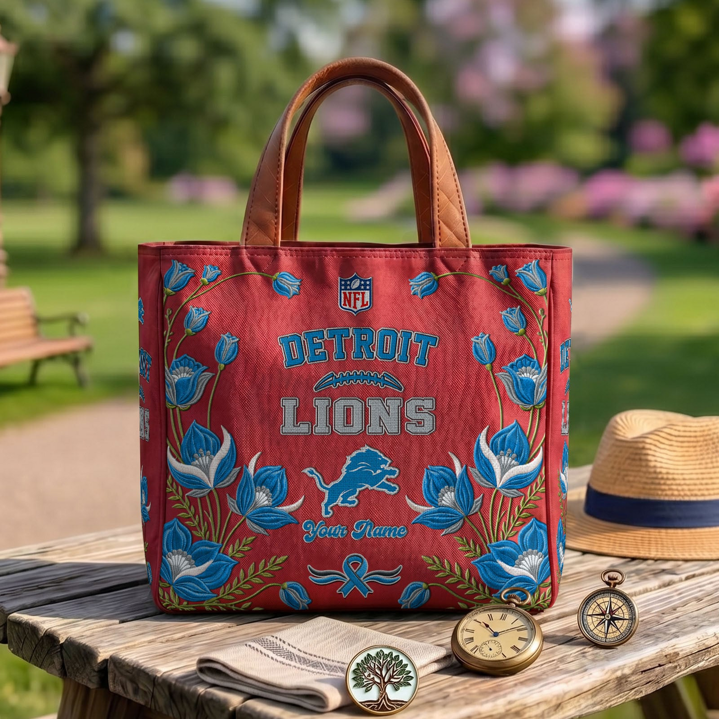 DET x NFL Printed Canvas Tote Bag 1604 DatND DVT
