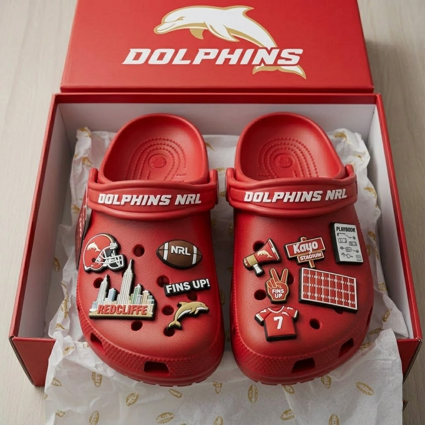 DOL x NRL Premium Crocs Clogs Shoes DATND TANTD 030426