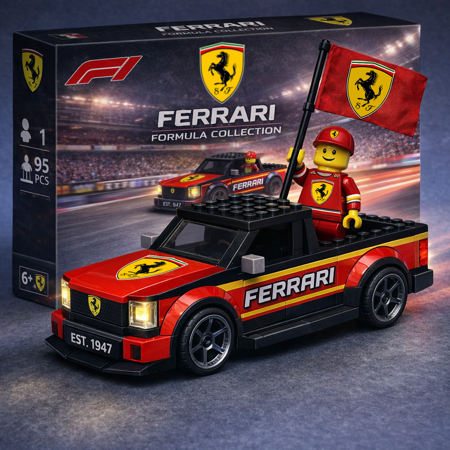 FER x F1 Building Blocks Truck Toy Set V1 1004 DatND DVT
