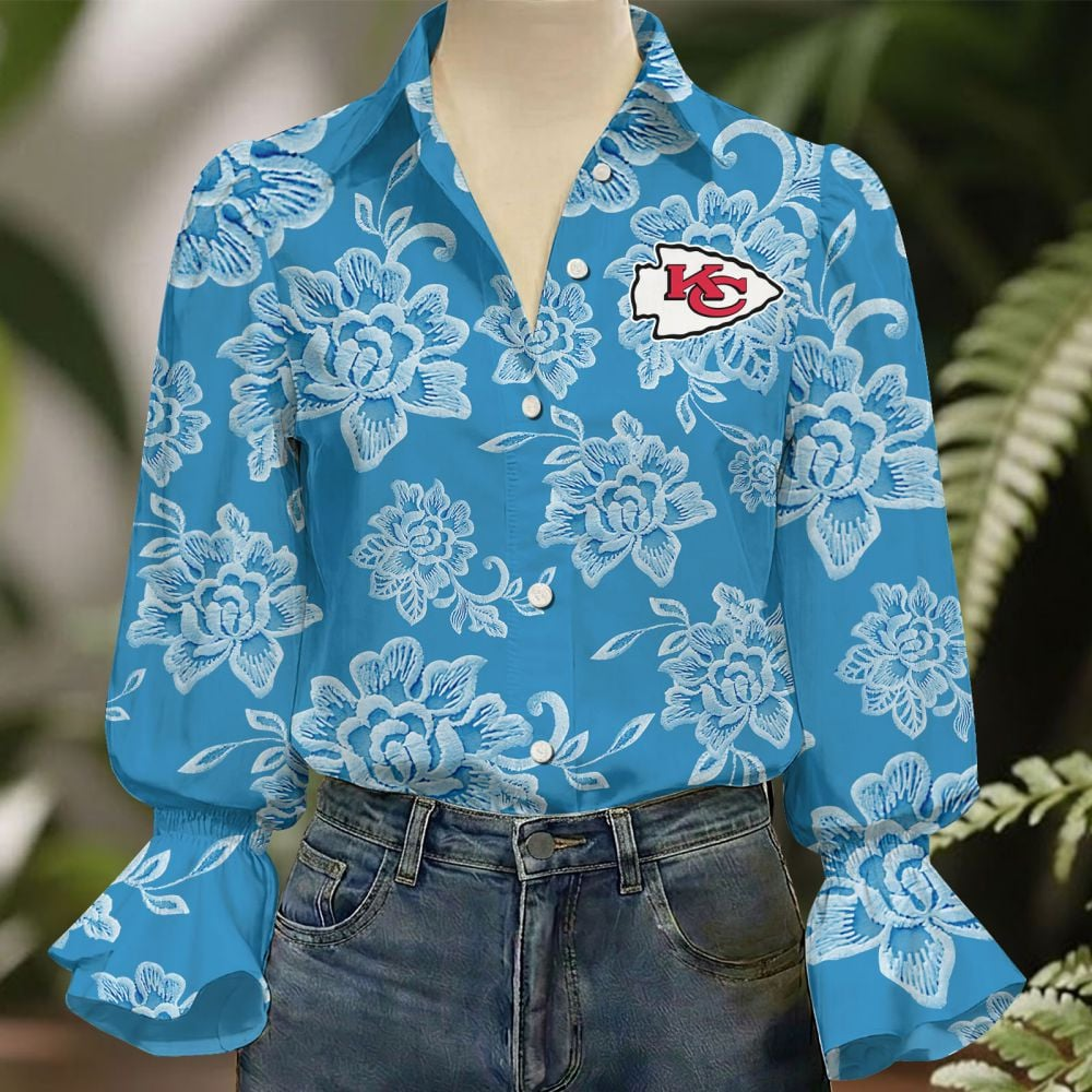 KC x NFL 3D Collared Lace Long Sleeved Shirt 2004 DatND DVT