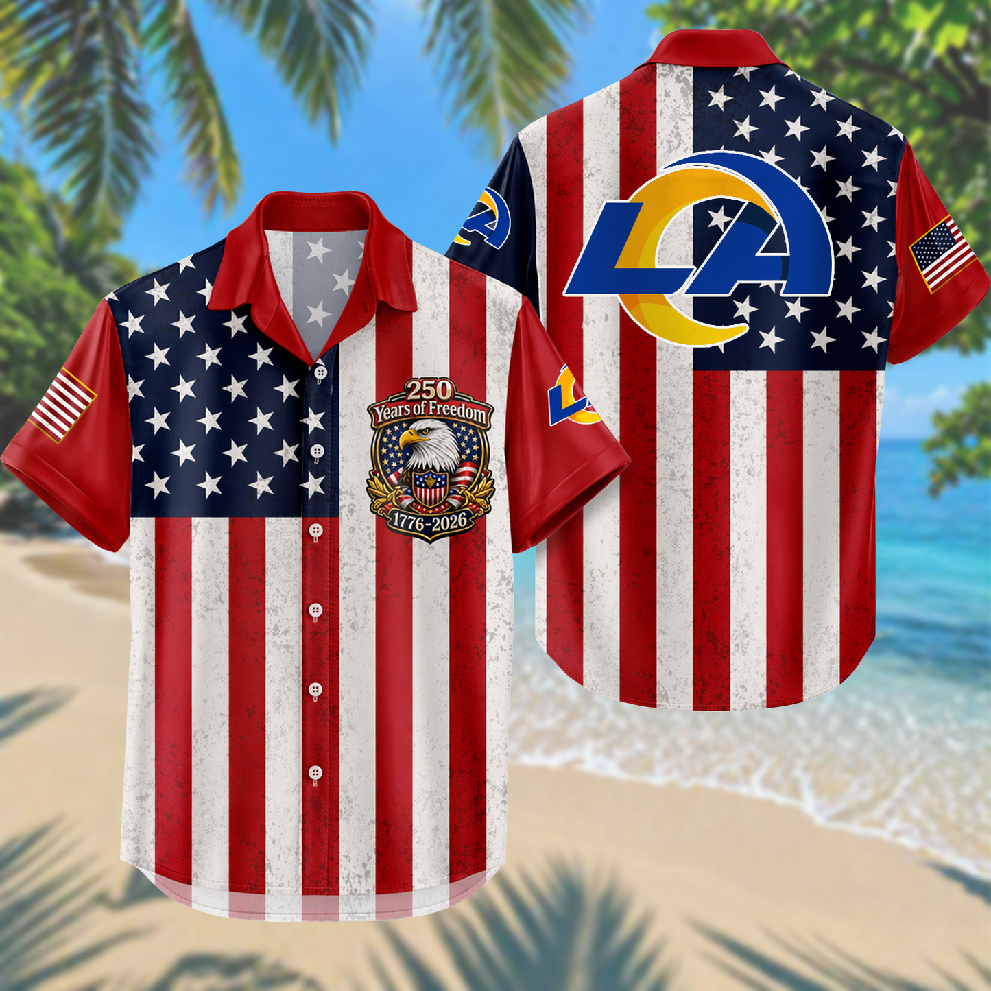 LAR x NFL USA Flag 250 Years Independence 1776–2026 Hawaiian Shirt 2104 DatND DVT