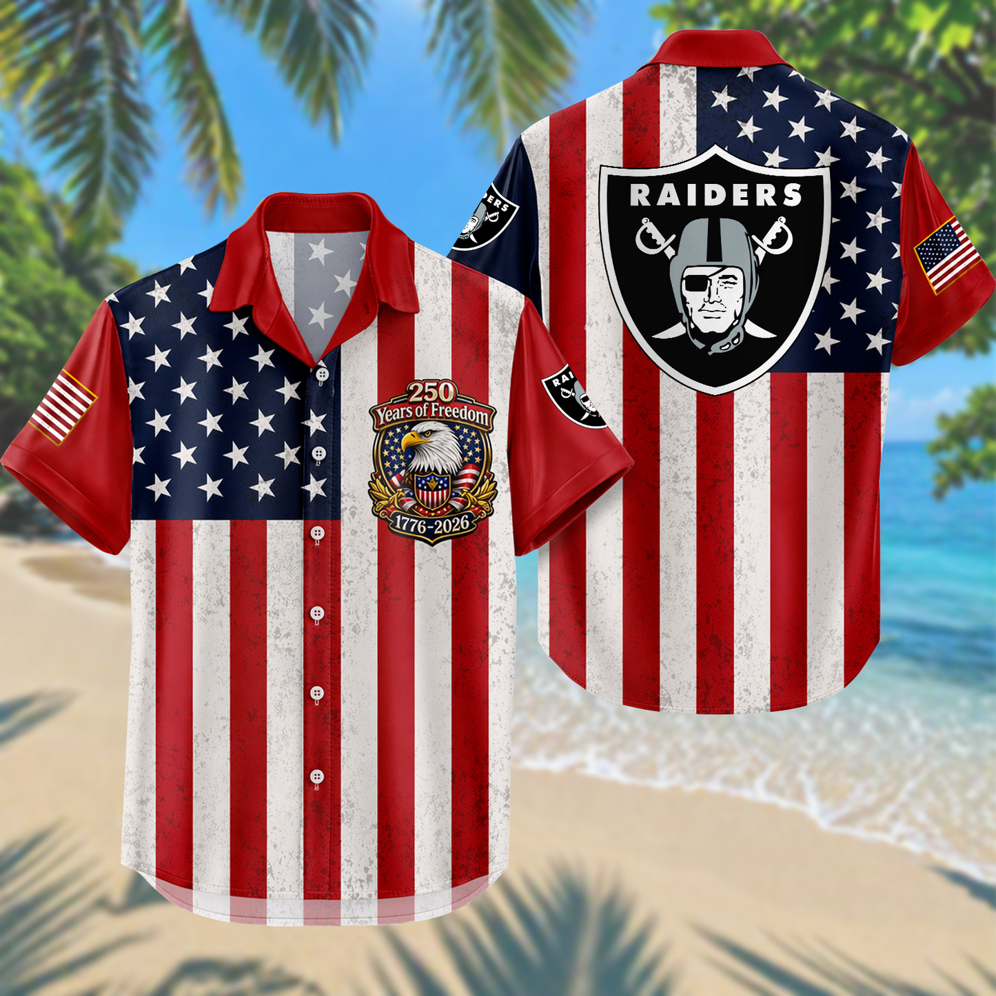 LV x NFL USA Flag 250 Years Independence 1776–2026 Hawaiian Shirt 2104 DatND DVT