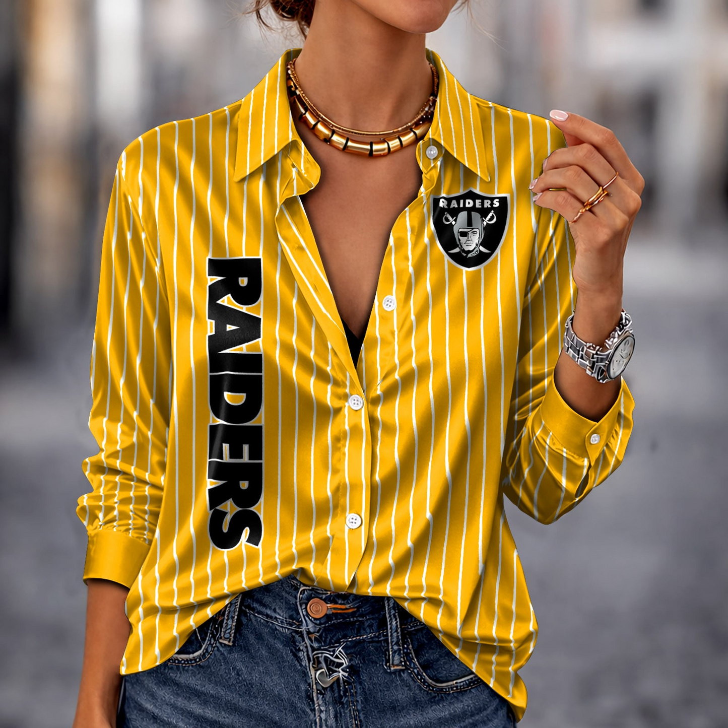 LVR x NFL Premium Stripe Shirt DATND TANTD 010426 Yellow