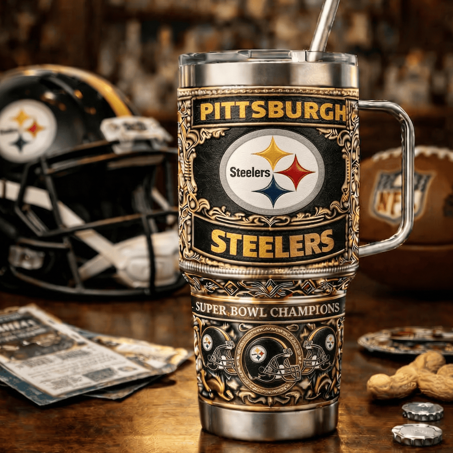 PIT x NFL 40oz Insulated Tumbler With Handle – Premium Fan Edition 0605 DatND DVT