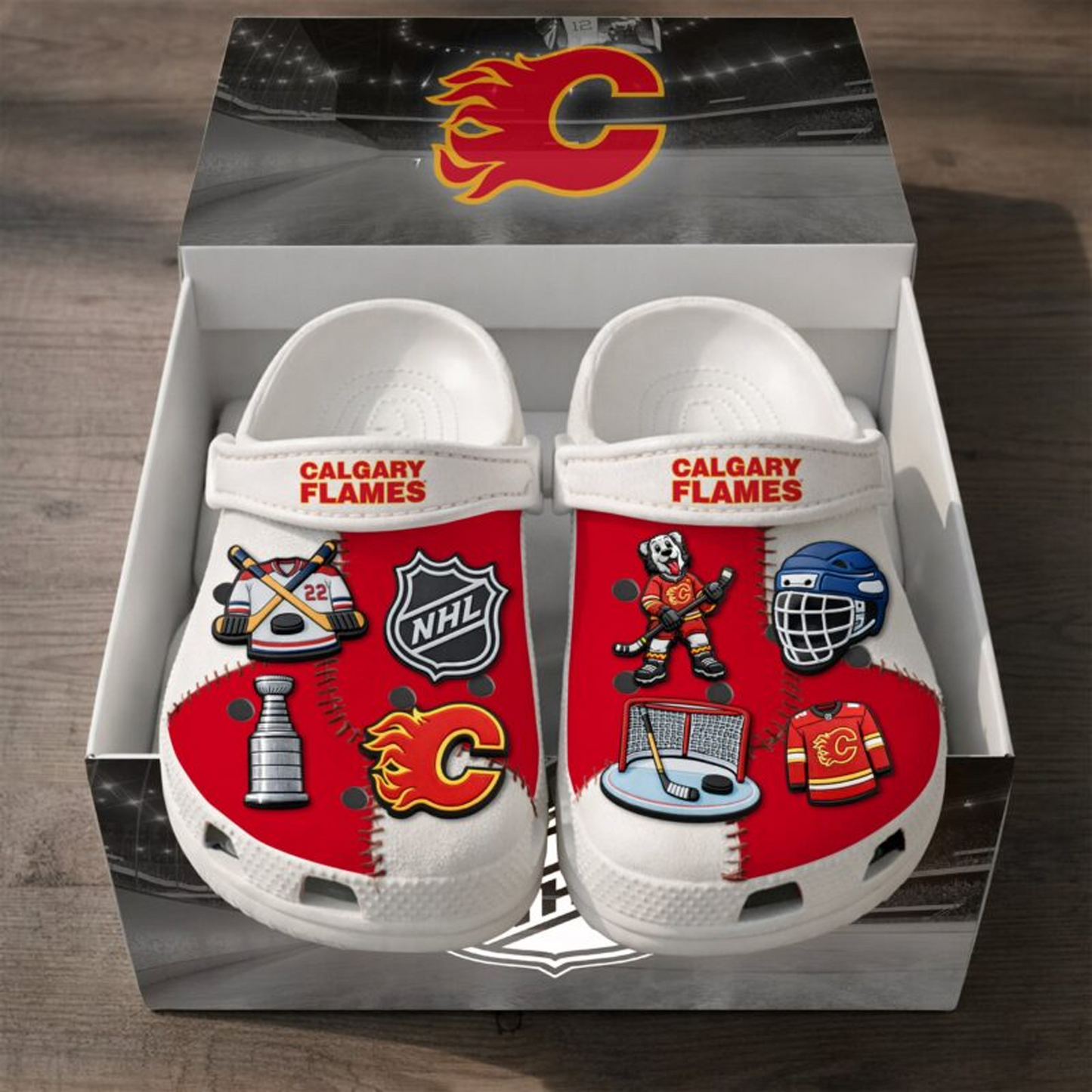 PREMIUM CAL x NHL CLOGS WITH CHARMS DATND TANTD 160426