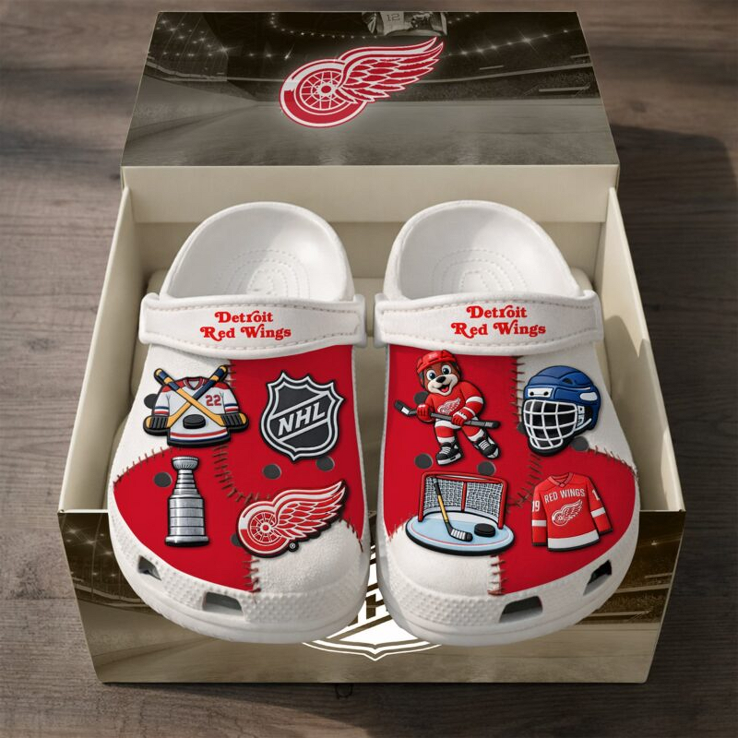 PREMIUM DET x NHL CLOGS WITH CHARMS DATND TANTD 160426