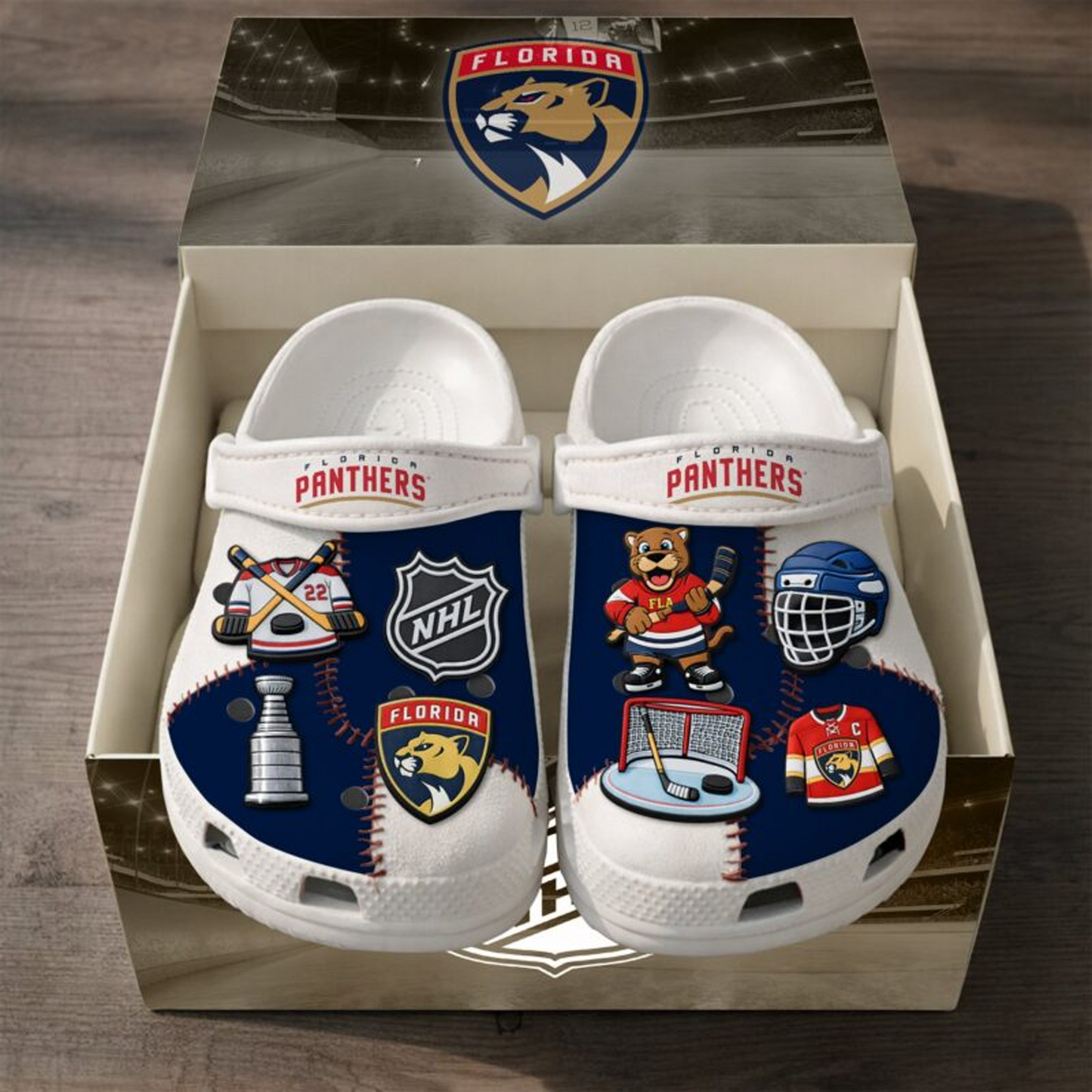 PREMIUM FLA x NHL CLOGS WITH CHARMS DATND TANTD 160426