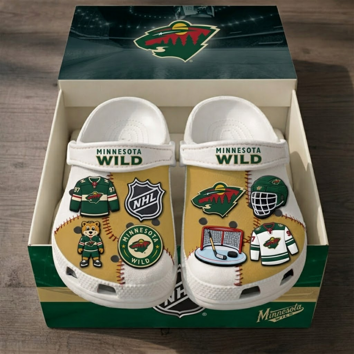 PREMIUM MIN x NHL CLOGS WITH CHARMS DATND TANTD 160426