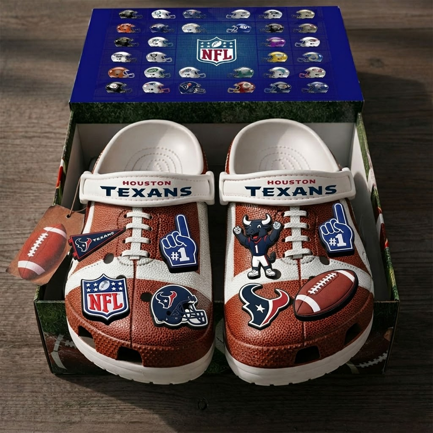 PREMIUM NFL x HOU CLOGS WITH CHARMS DATND TANTD 040426