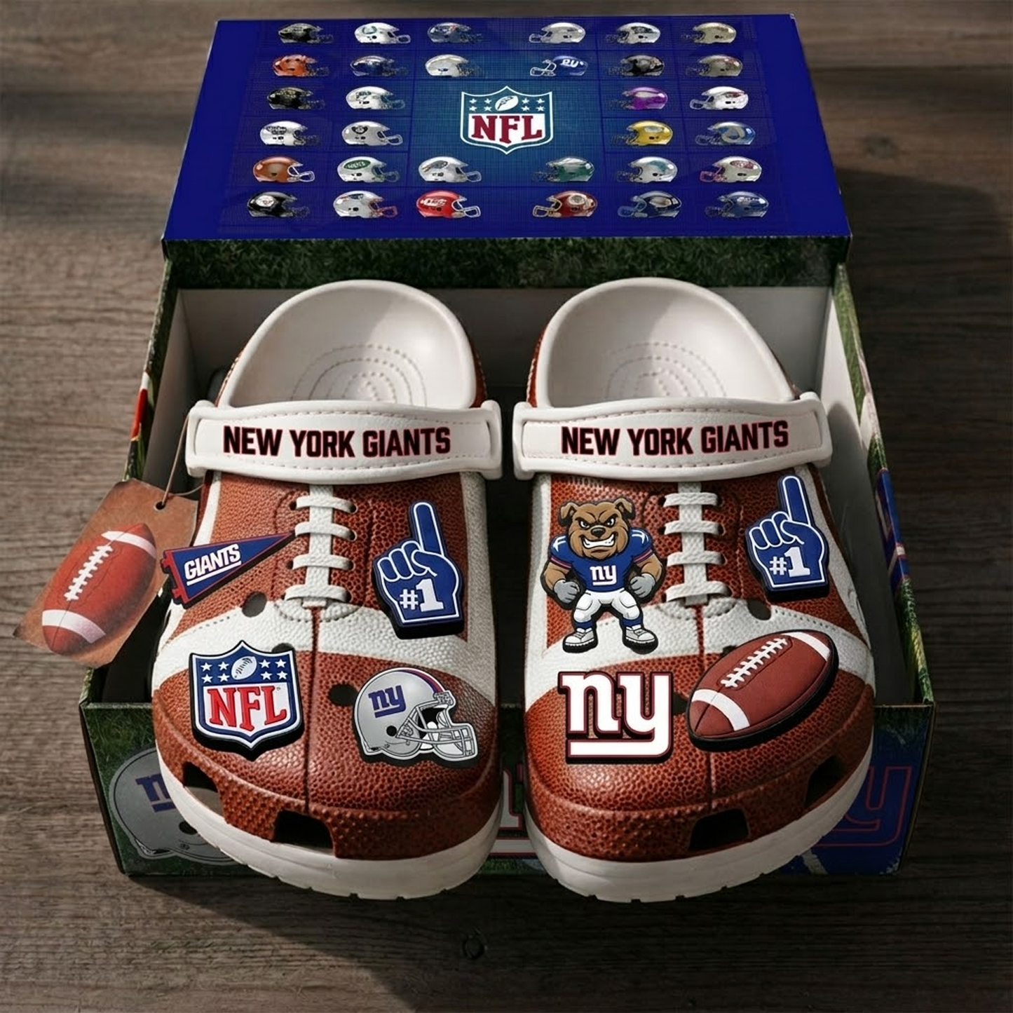PREMIUM NFL x NYG CLOGS WITH CHARMS DATND TANTD 040426