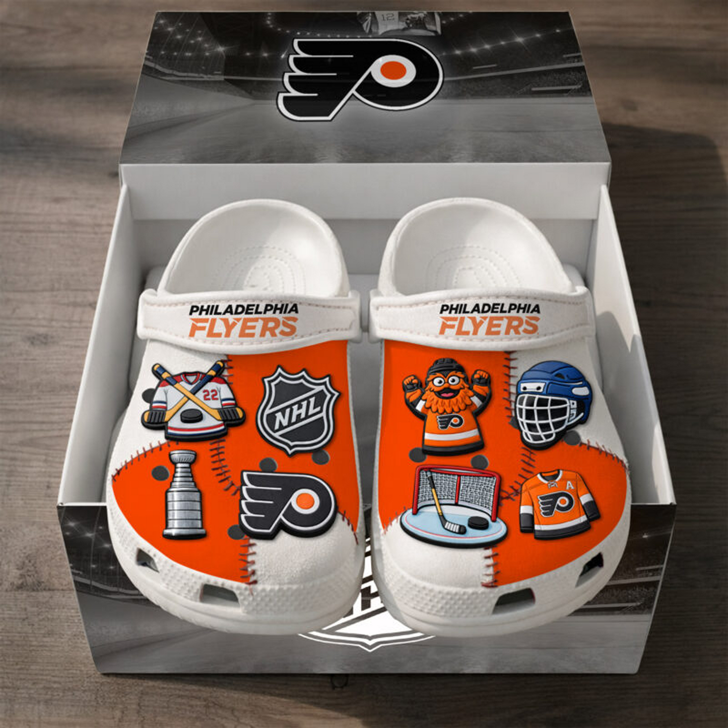 PREMIUM PHI x NHL CLOGS WITH CHARMS DATND TANTD 160426