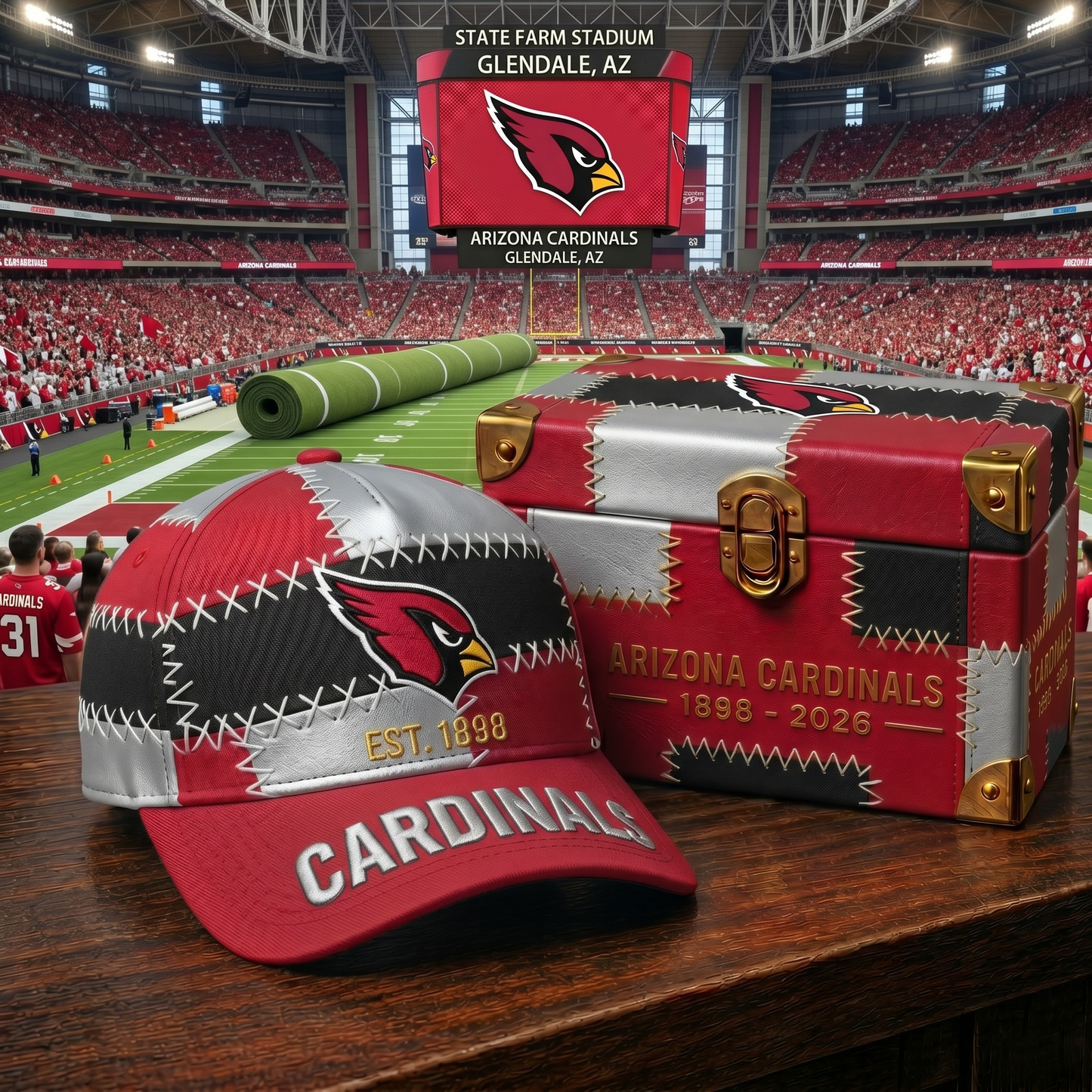 Premium NFL ARI Patchwork Snapback Cap V33 NMD 270426 TTV