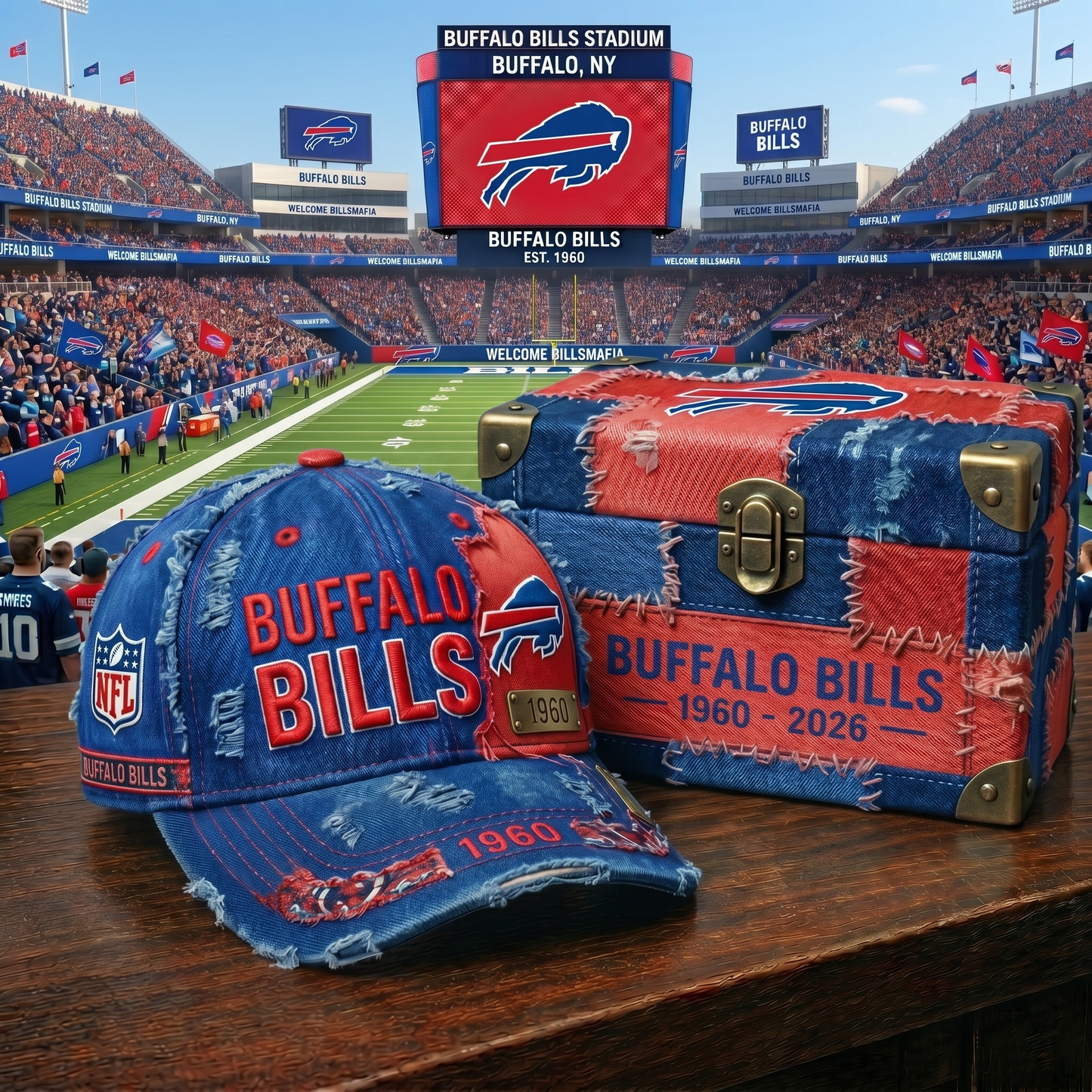Premium NFL BUF Patchwork Denim Cap V34 NMD 060526 TTV