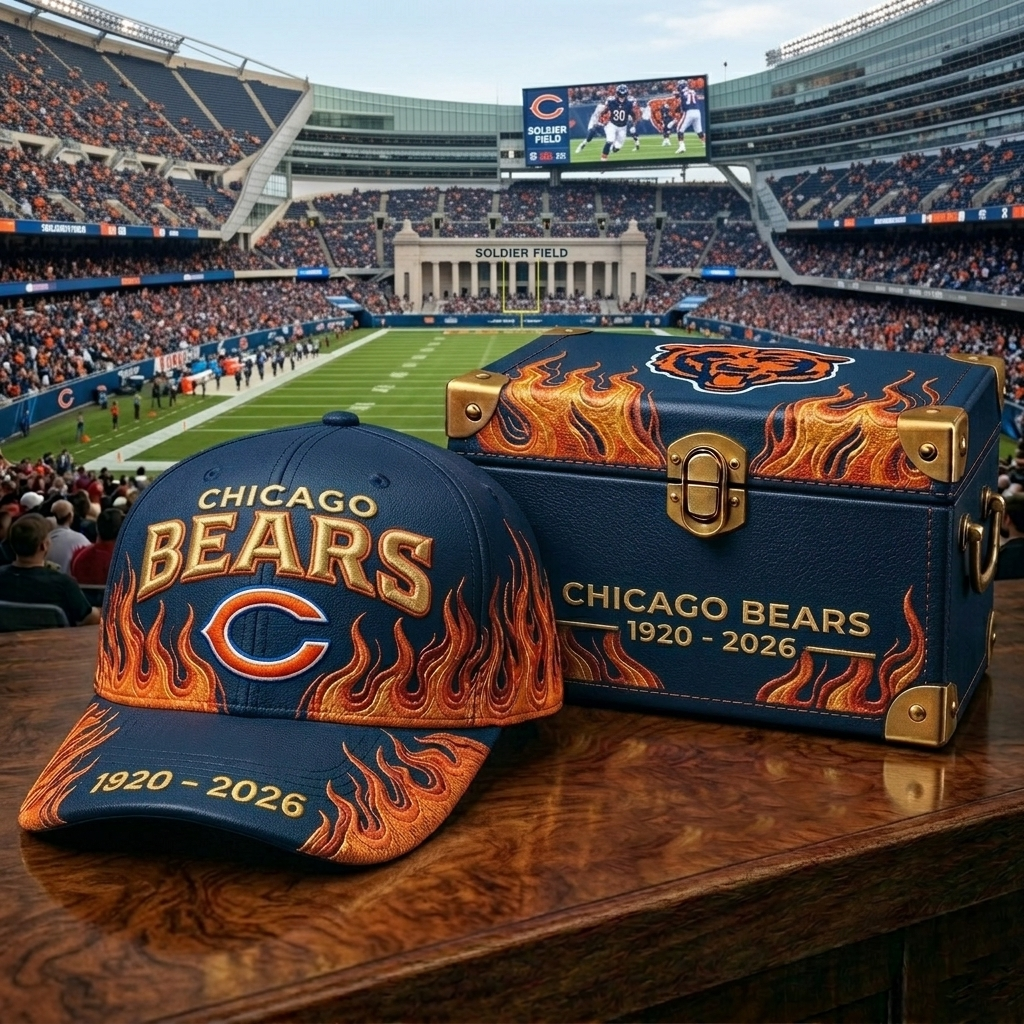 Premium NFL CHI Classic Flame Tribute Cap V17 NMD CTKT