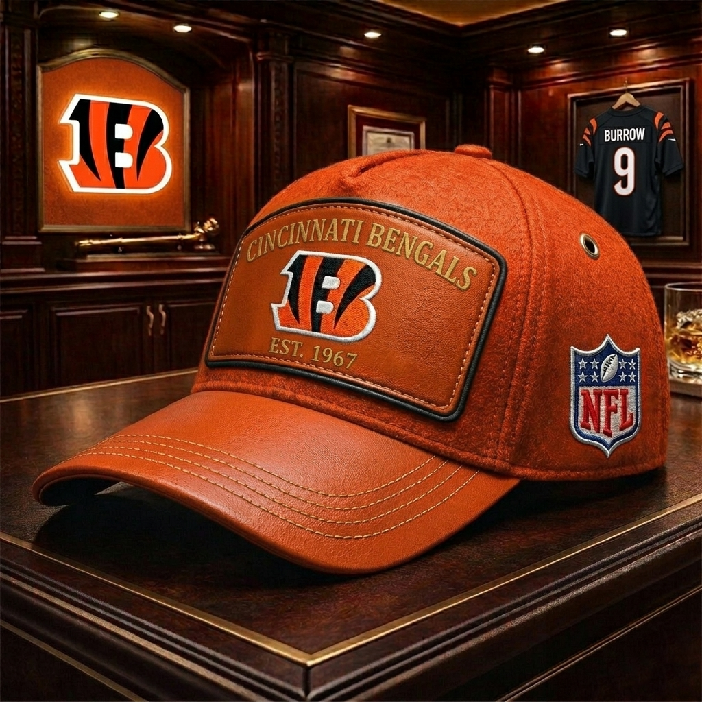 Premium NFL CIN Heritage Leather Cap V29 NMD 200426TTV