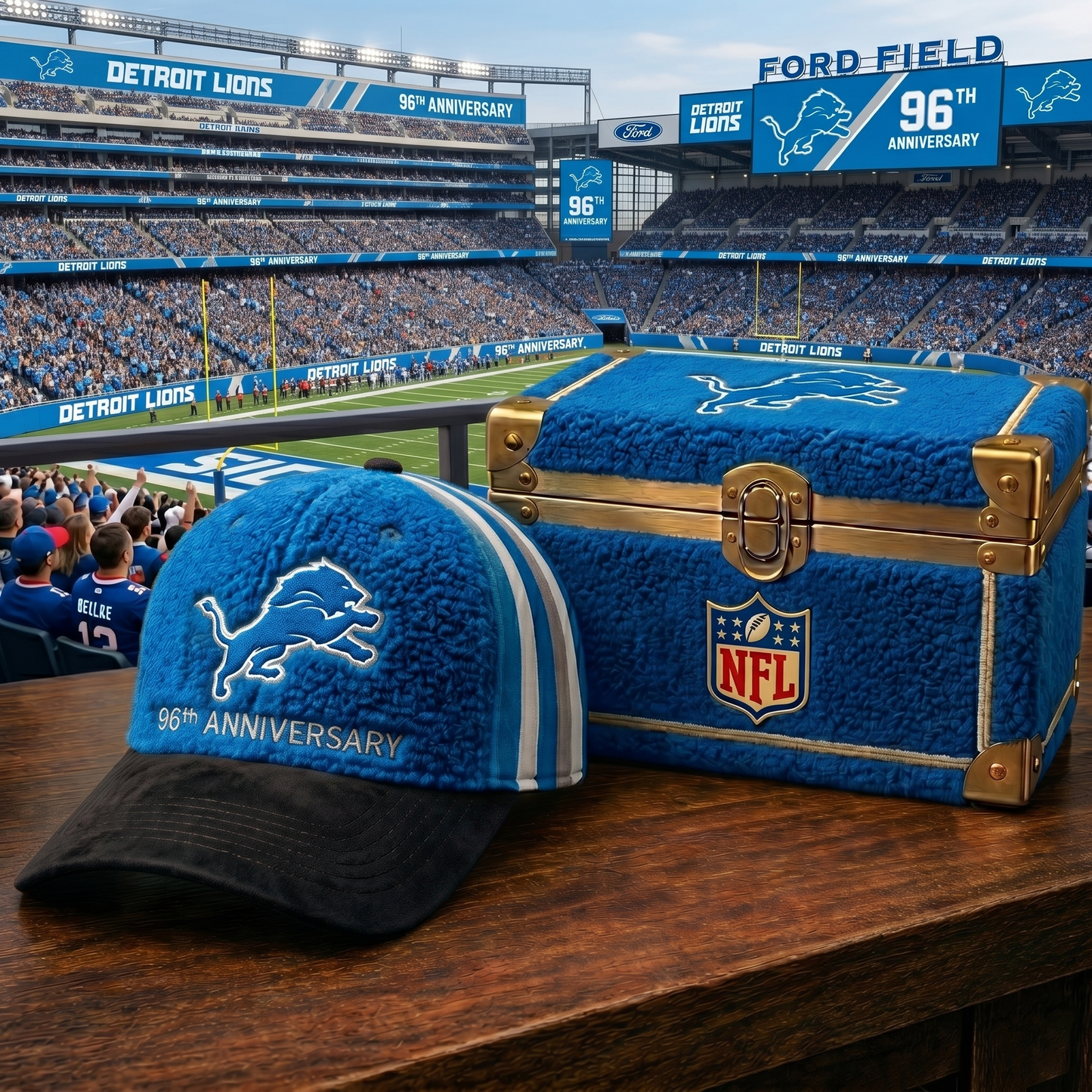 Premium NFL DET Anniversary Sherpa Fleece Cap V26 NMD 150426 TTV