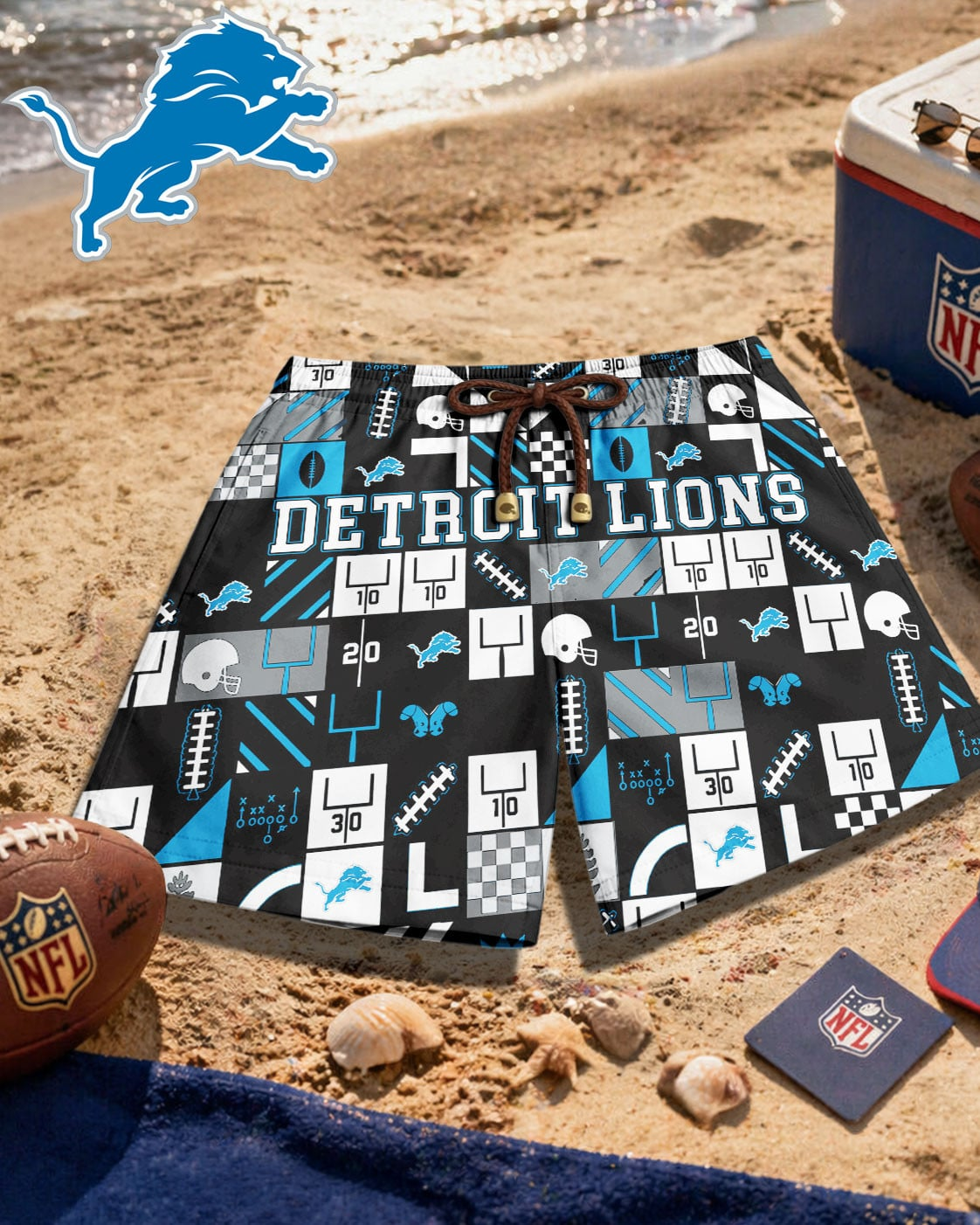 Premium NFL DET Beach Shorts V1 NMD 270426 TTV