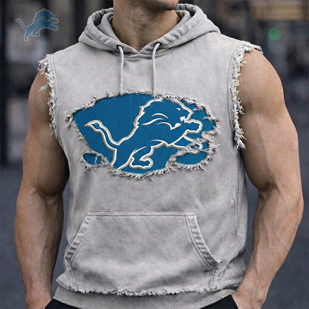 Premium NFL DET Distressed Hooded Tank V1 NMD 210426 TTV