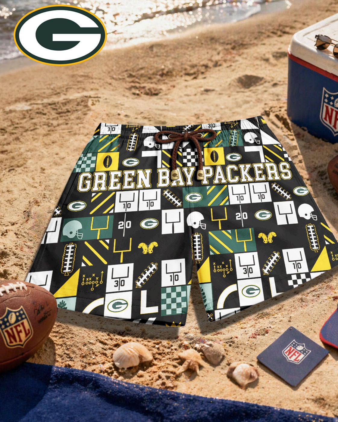 Premium NFL GB Beach Shorts V1 NMD 270426 TTV