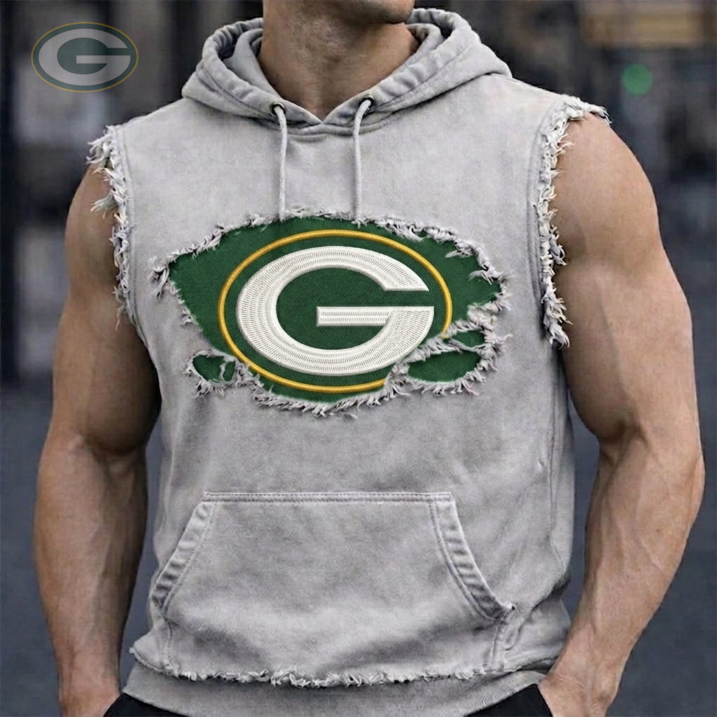 Premium NFL GB Distressed Hooded Tank V1 NMD 210426 TTV
