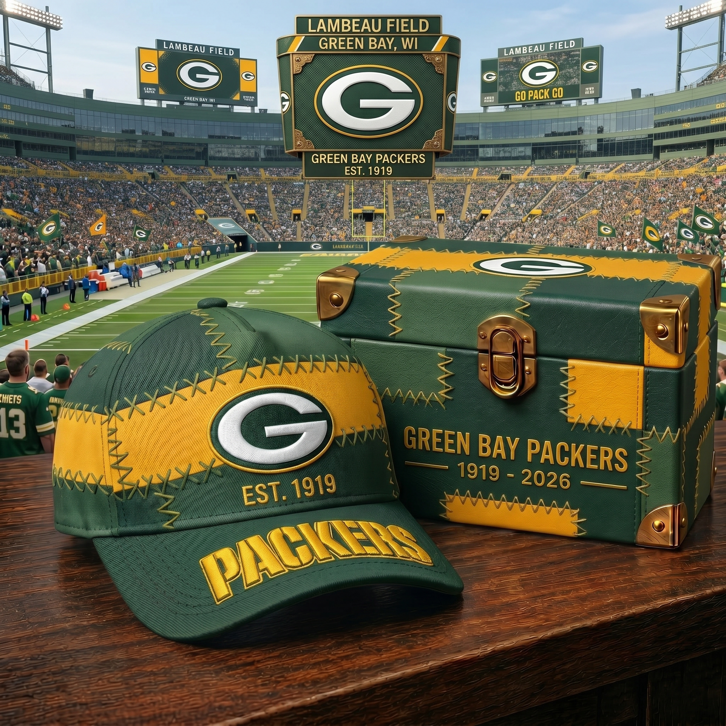 Premium NFL GB Patchwork Snapback Cap V33 NMD 270426 TTV