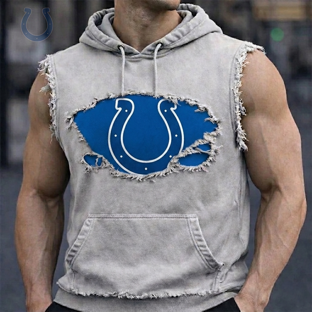 Premium NFL IND Distressed Hooded Tank V1 NMD 210426 TTV