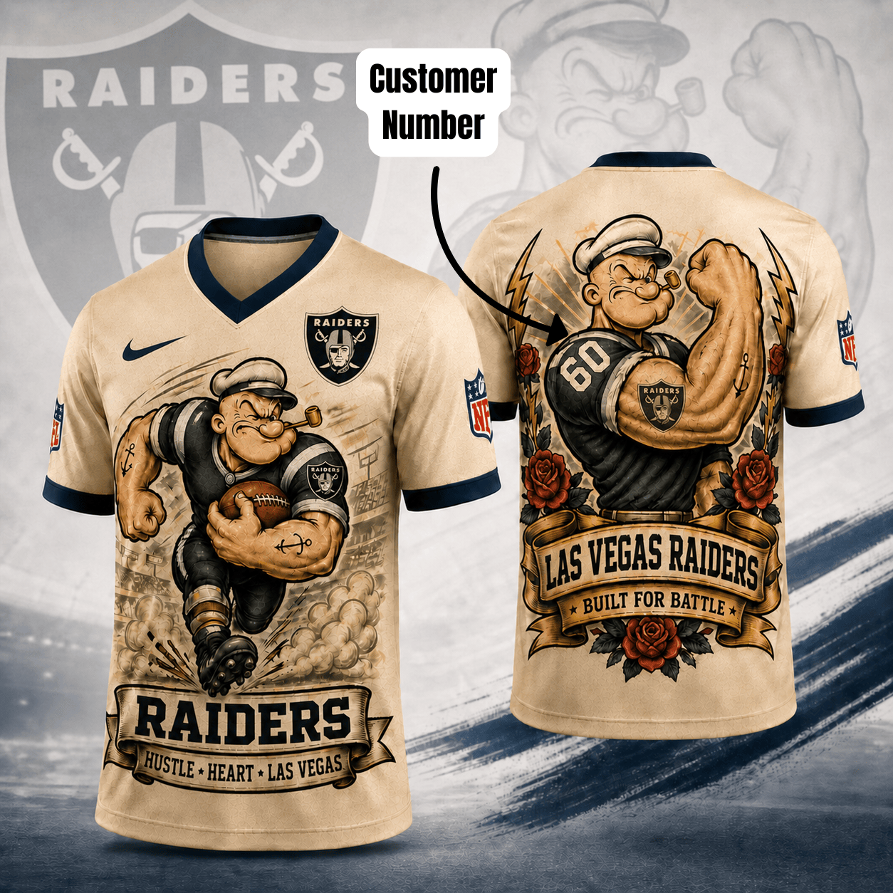 Premium NFL LV Popeye Vintage Tattoo T-shirt V1 NMD 050526 TTV