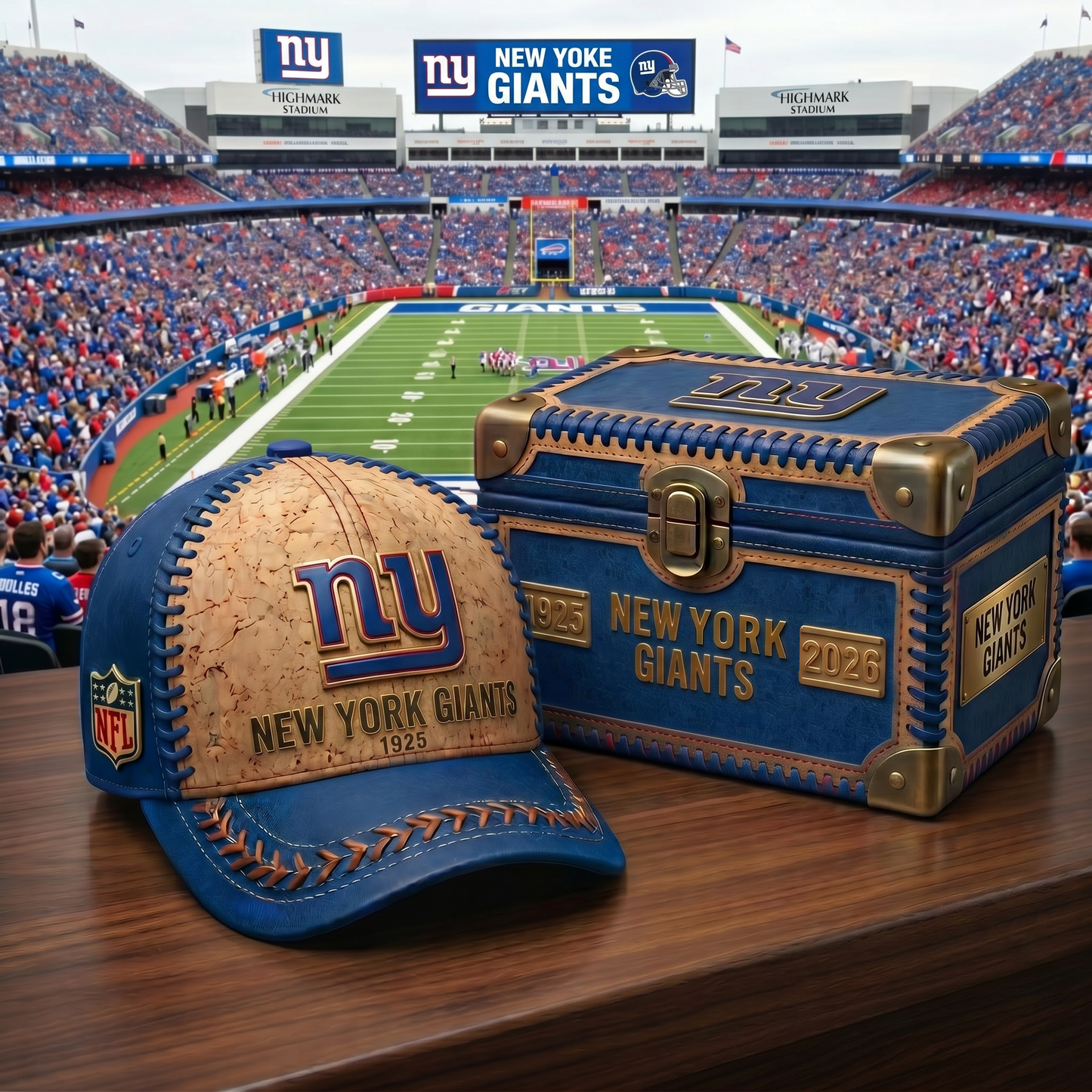 Premium NFL NYG Cork Leather Cap V32 NMD 250426 TTV