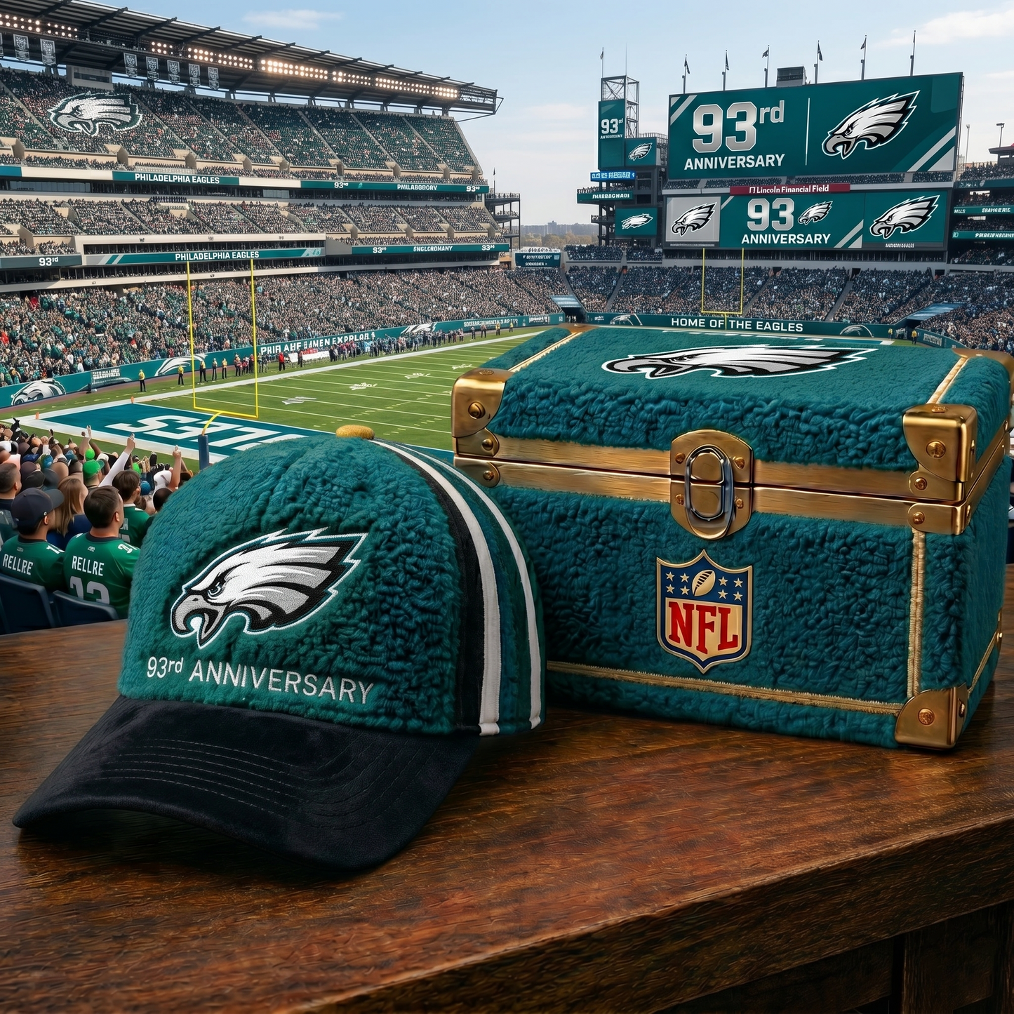 Premium NFL PHI Anniversary Sherpa Fleece Cap V26 NMD 150426 TTV