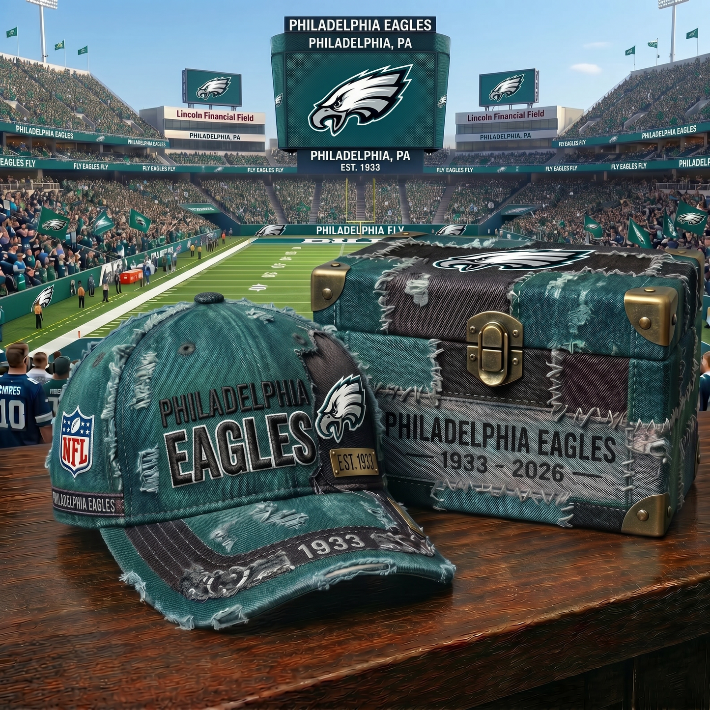 Premium NFL PHI Patchwork Denim Cap V34 NMD 060526 TTV