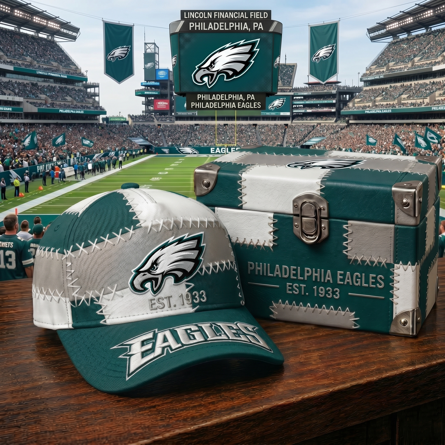 Premium NFL PHI Patchwork Snapback Cap V33 NMD 270426 TTV