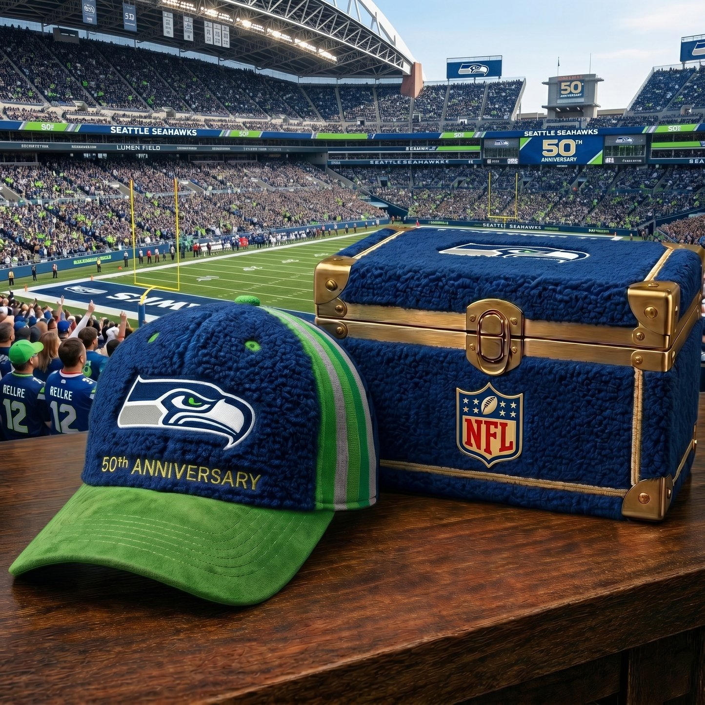 Premium NFL SEA Anniversary Sherpa Fleece Cap V26 NMD 150426 TTV