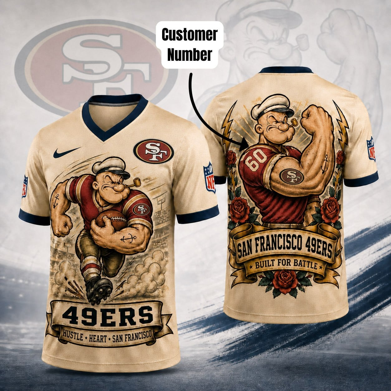 Premium NFL SF Popeye Vintage Tattoo T-shirt V1 NMD 050526 TTV