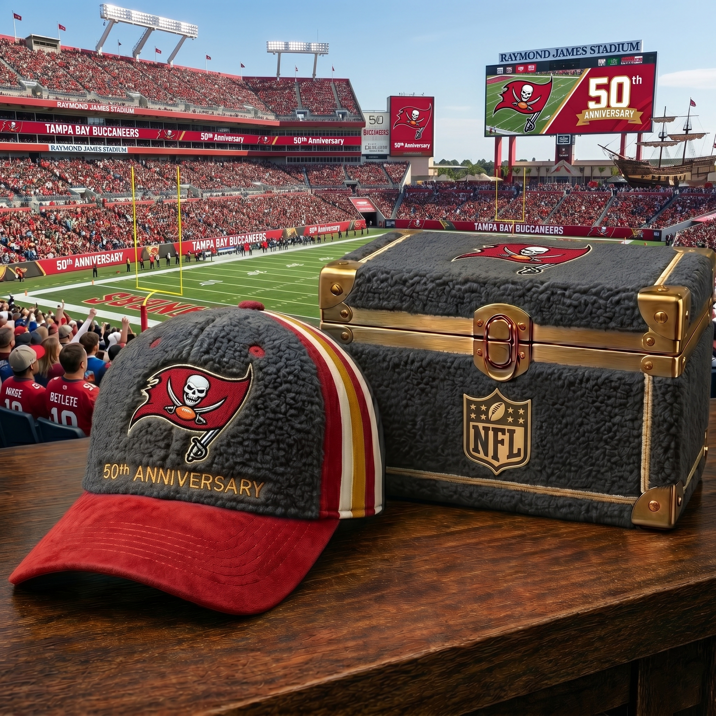 Premium NFL TB Anniversary Sherpa Fleece Cap V26 NMD 150426 TTV