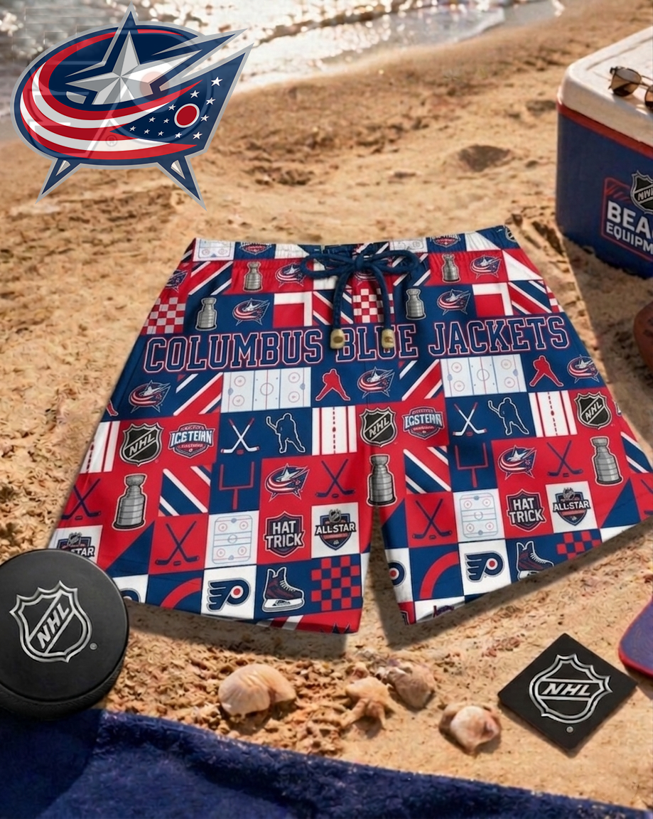 Premium NHL CBJ Beach Shorts V1 NMD CTKT