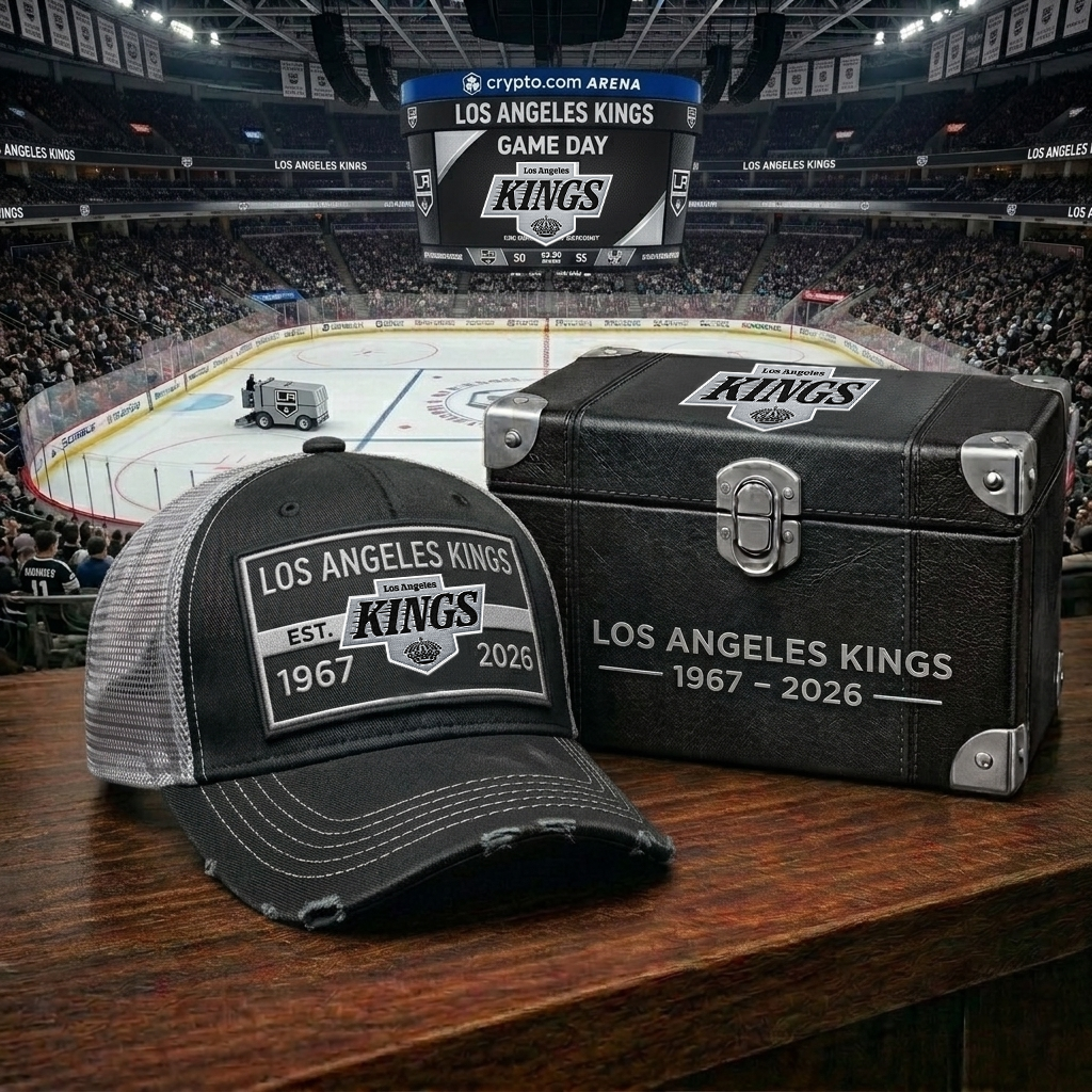 Premium NHL LAK Anniversary Heritage Distressed Trucker Cap V21 NMD CTKT