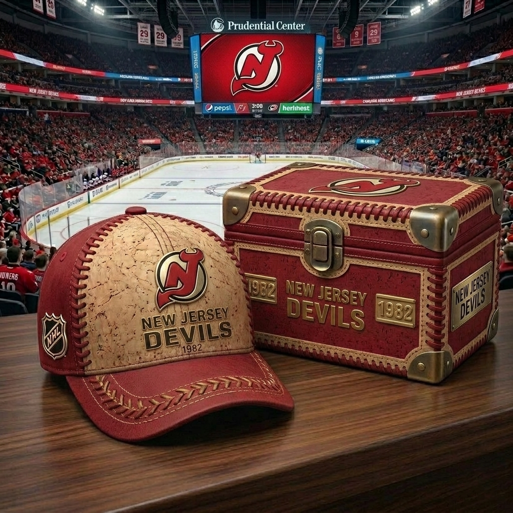 Premium NHL NJD Cork Leather Cap V32 NMD CTKT