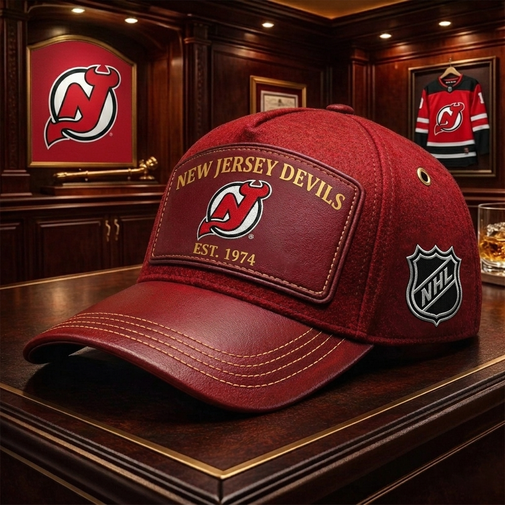 Premium NHL NJD Heritage Leather Cap V29 NMD CTKT