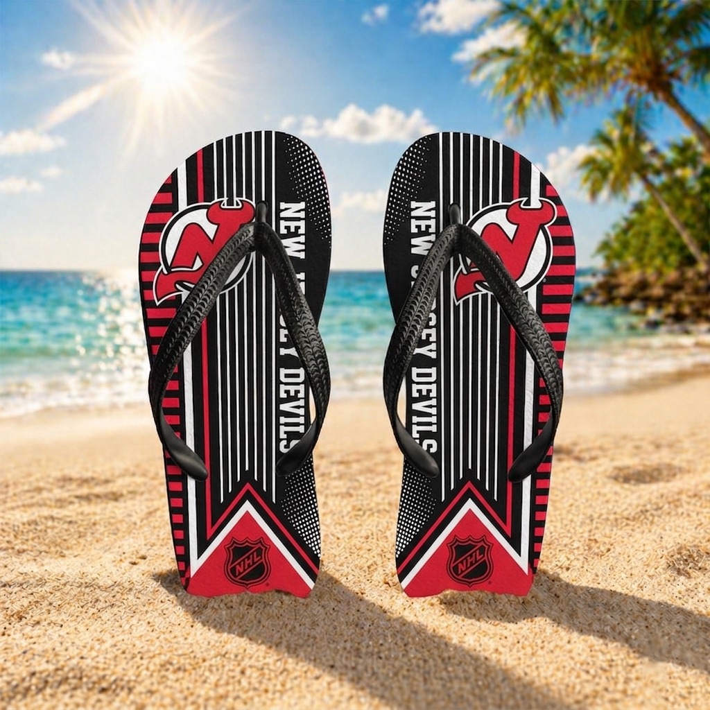 Premium NHL NJD Summer Sporty Flip Flop V1 NMD CTKT