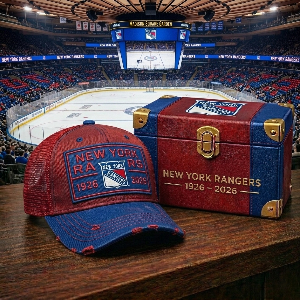 Premium NHL NYR Anniversary Heritage Distressed Trucker Cap V21 NMD CTKT
