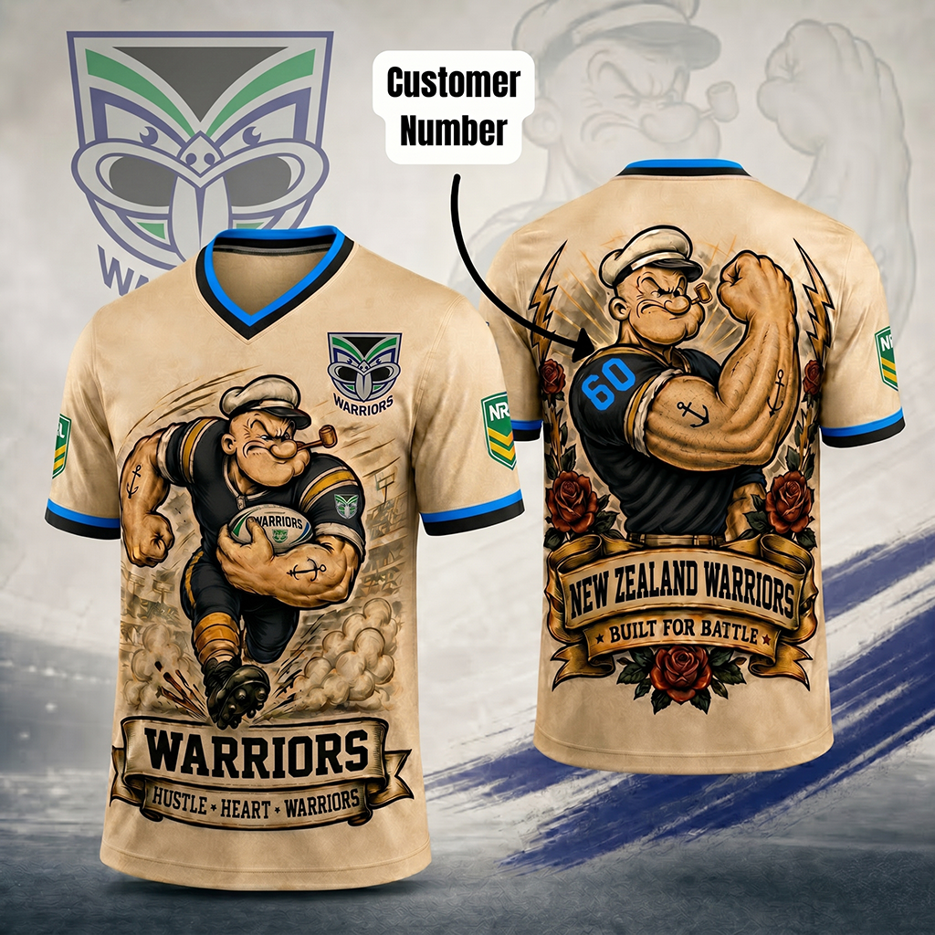 Premium NRL NZW Popeye Vintage Tattoo T-shirt V1 NMD 070526 TTV