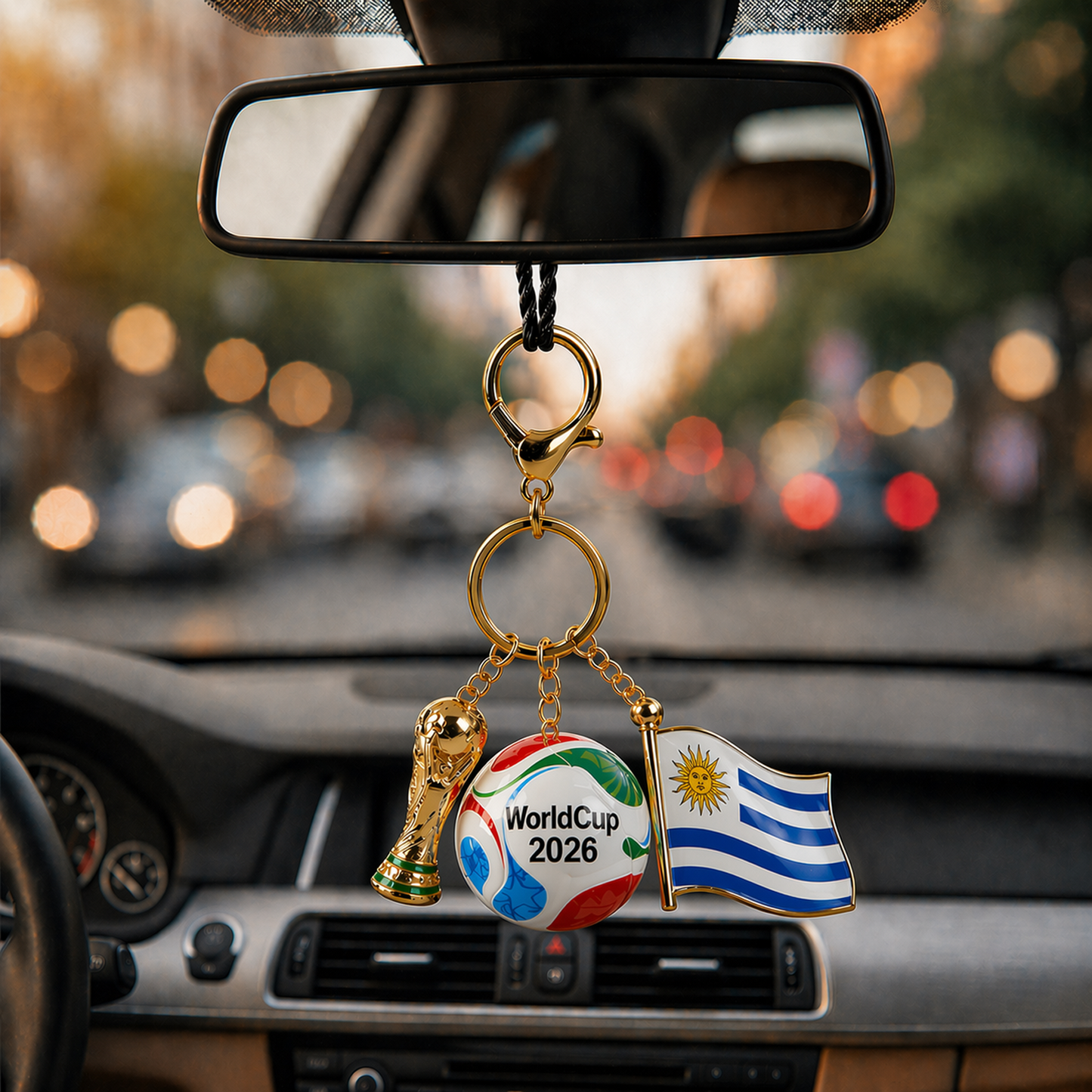Premium WC x Uruguay Custom Trophy Ball Flag Car Charm DATND TANTD 220426