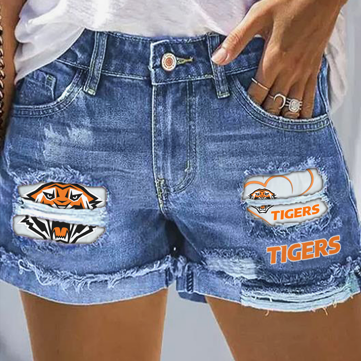 WST x NRL Rip Print Fashion Denim Shorts 0904 DatND DVT