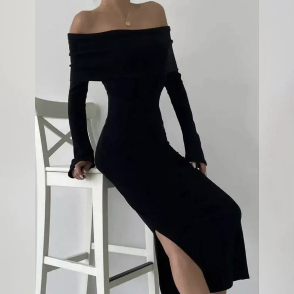 Midnight Muse Off-Shoulder Bodycon Dress