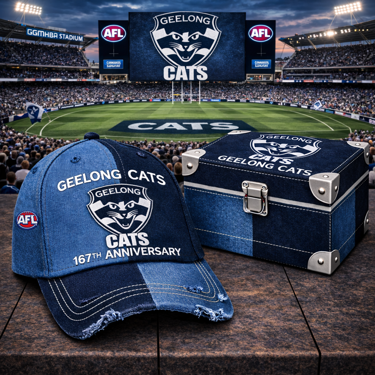 Premium AFL GC Anniversary Vintage Two-Tone Distressed Cap V11 NMD TTV
