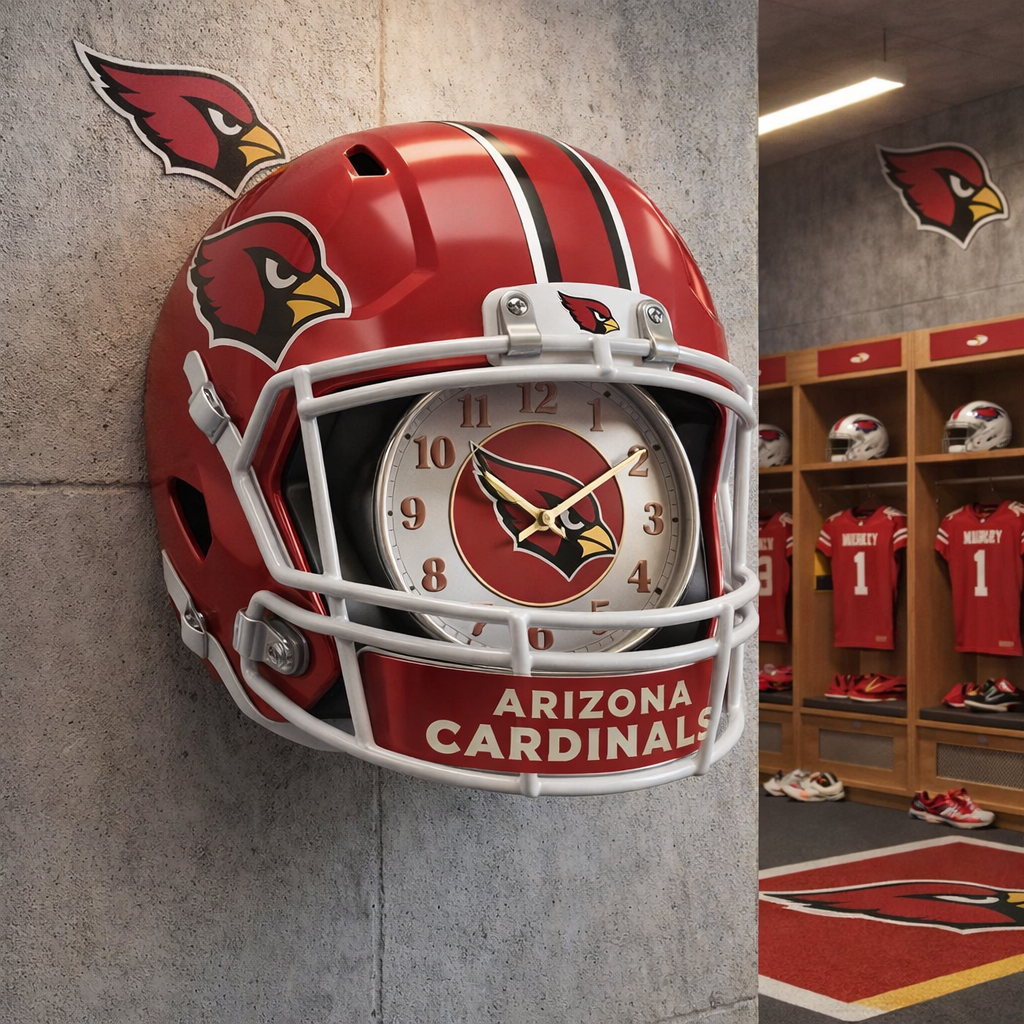 Premium NFL ARI Helmet Wall Clock V2 NMD TTV