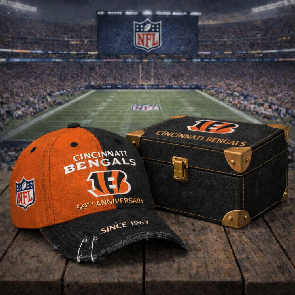 Premium NFL CIN Anniversary Vintage Crackle Hat V7 NMD CTKT