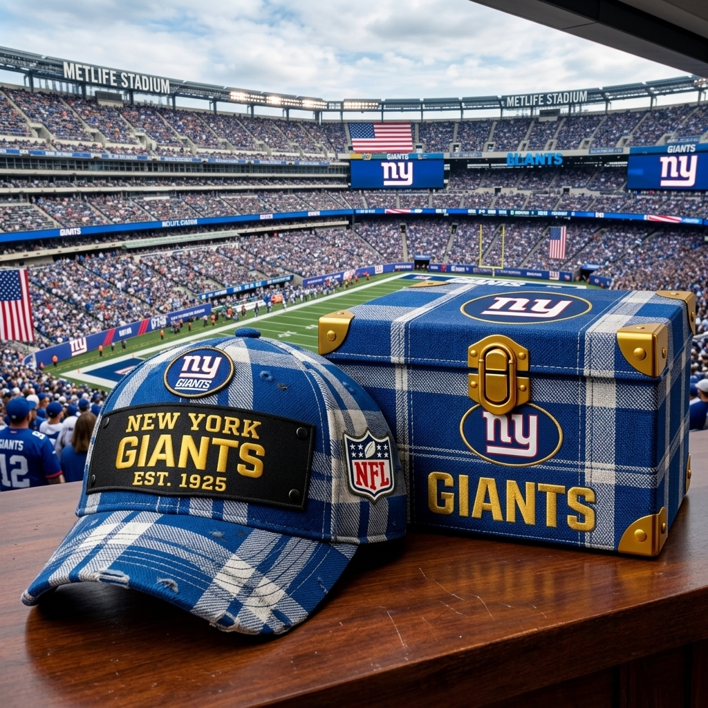 Premium NFL NYG Heritage Plaid Vintage Cap V14 NMD CTKT